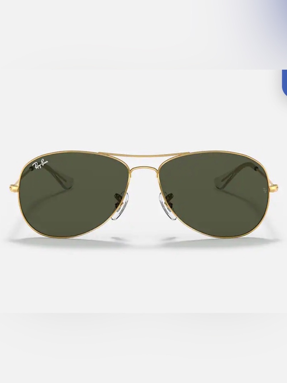 Ray Ban RB3362 Cockpit Aviator Gold Frame Green Lens Sunglasses